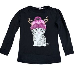 Love Glam Girl Girl’s Long Sleeve Kitten T- Sz Small
